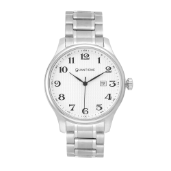 Montre homme, boîte et bracelet en acier, verre minéral