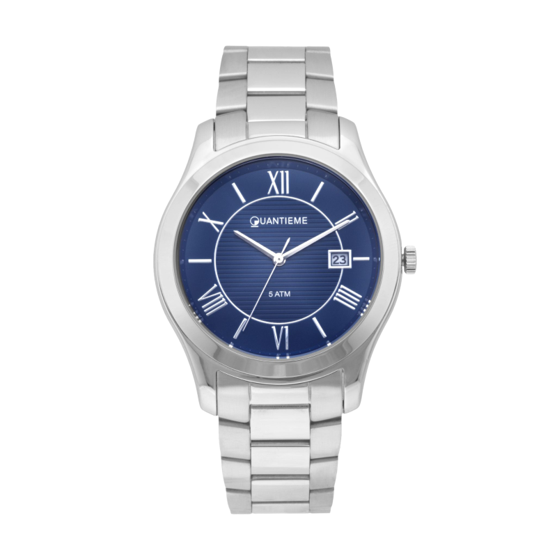 Montre homme, boîte acier, bracelet acier et verre minéral