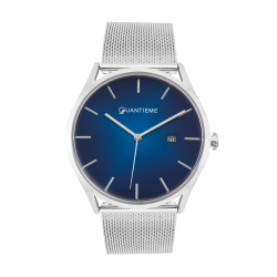 Montre homme, boîte en acier, bracelet en acier et verre minéral