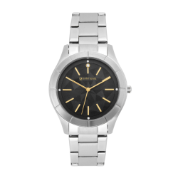 Montre homme, boite en acier, bracelet en acier et verre minéral