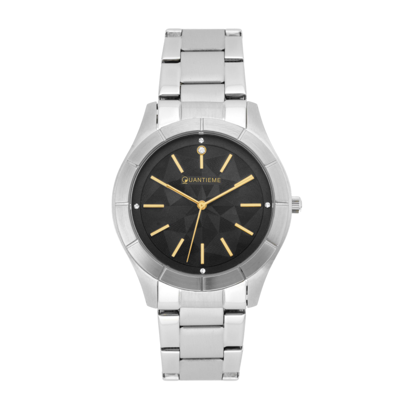Montre homme, boite en acier, bracelet en acier et verre minéral