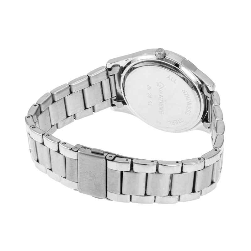 Montre homme, boîte et bracelet en acier, verre minéral