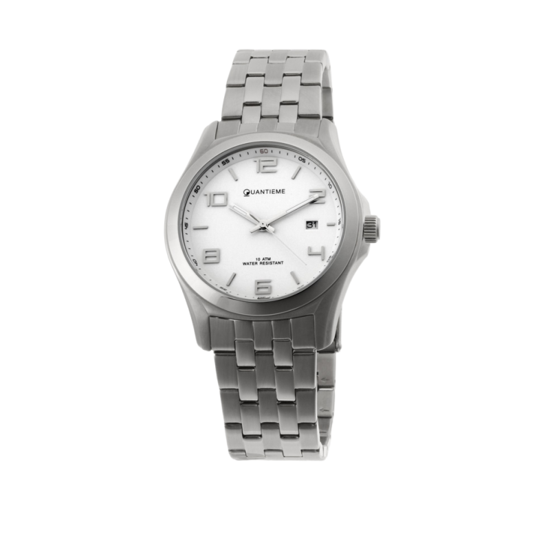 Montre homme étanche 100m, boîte acier, bracelet acier et verre minéral