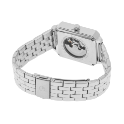 Montre femme automatique, boîte et bracelet acier, verre minéral