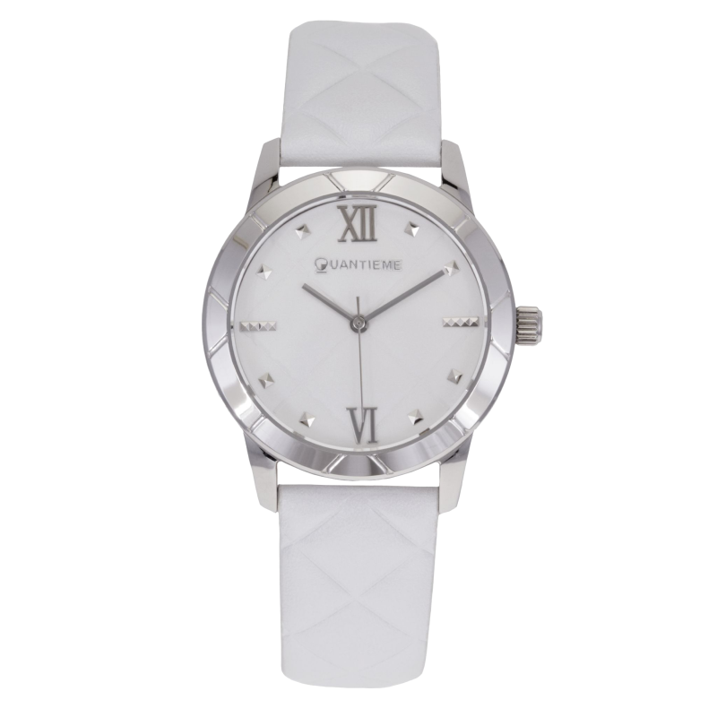 Montre femme, boîte acier, bracelet cuir et verre minéral