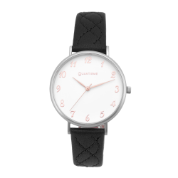 Montre femme, boite acier, bracelet cuir et verre minéral