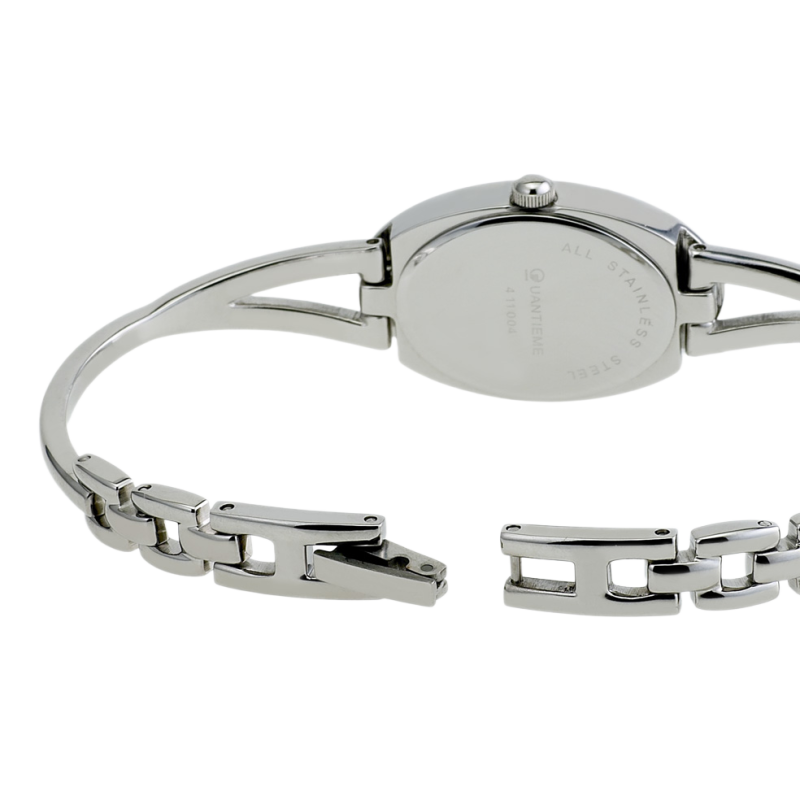 Montre dame, boîte acier, bracelet acier et verre minéral