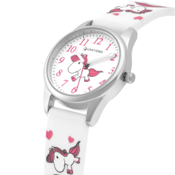 Montre fille, , boîte acier, bracelet silicone et verre minéral, kids