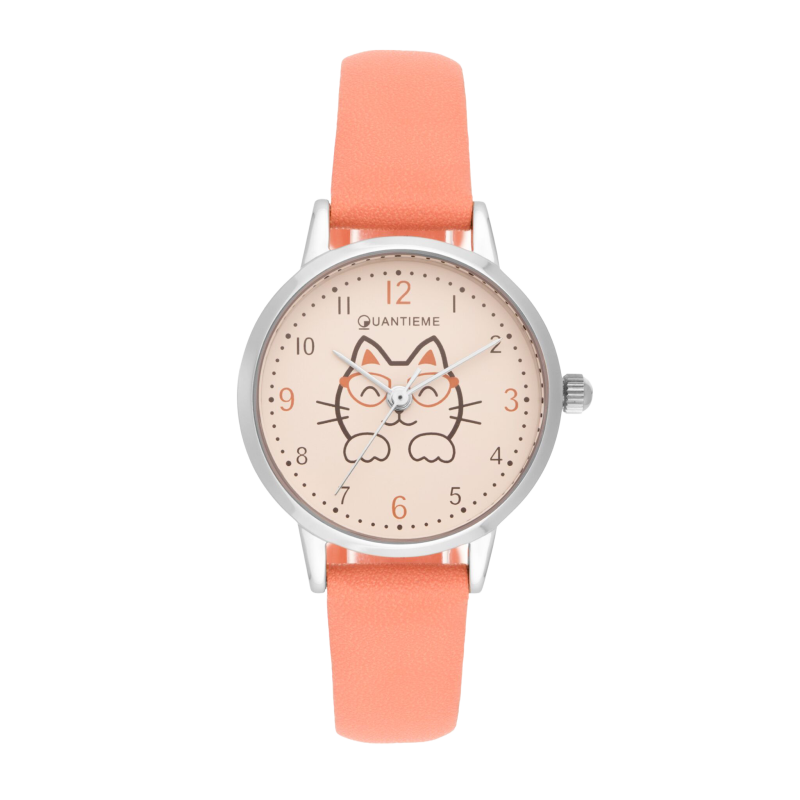 Montre fille, boîte acier, bracelet polyuréthane, verre minéral, girls