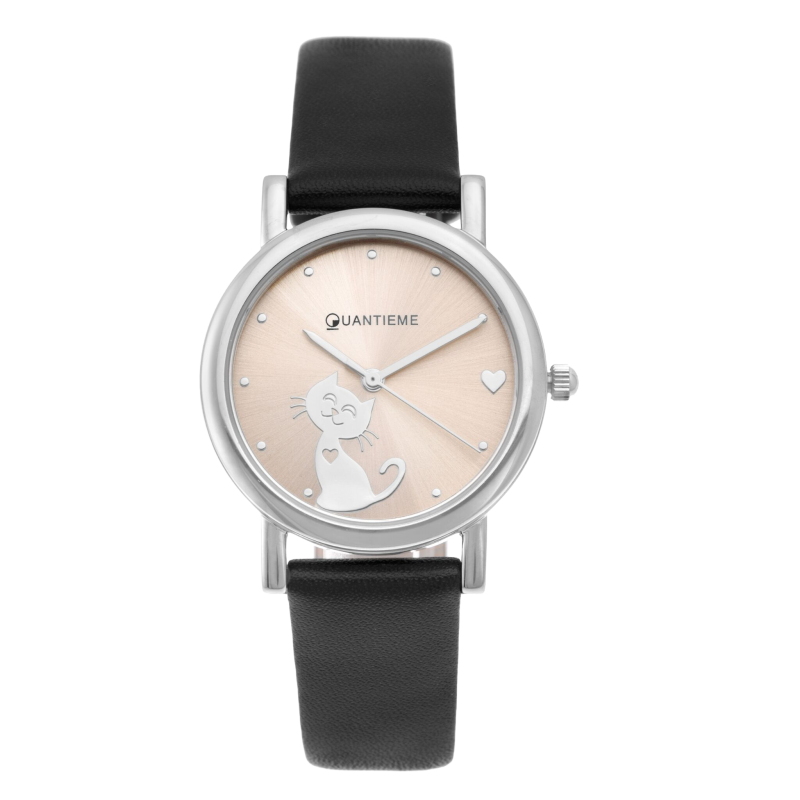 Montre fille, boîte en acier, bracelet polyuréthane, verre minérale, girls