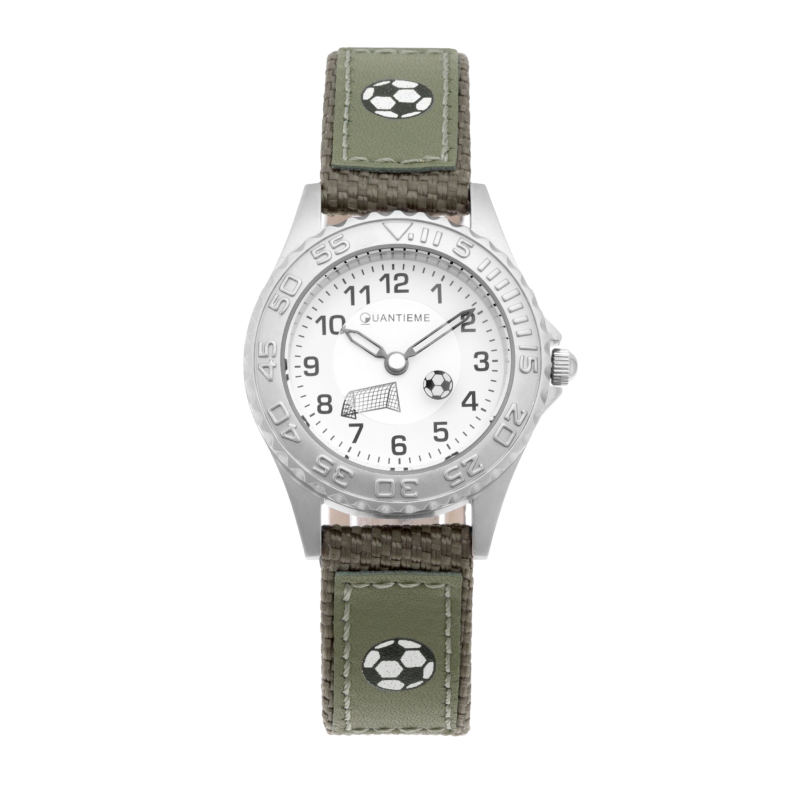 Montre garçon, boîte acier, bracelet nylon et polyuréthane et verre minéral, boys