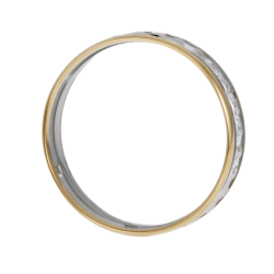 Alliance en 2 ors diamantée, largeur 5 mm