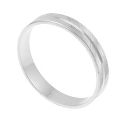Alliance en or gris fantaisie, largeur 4 mm