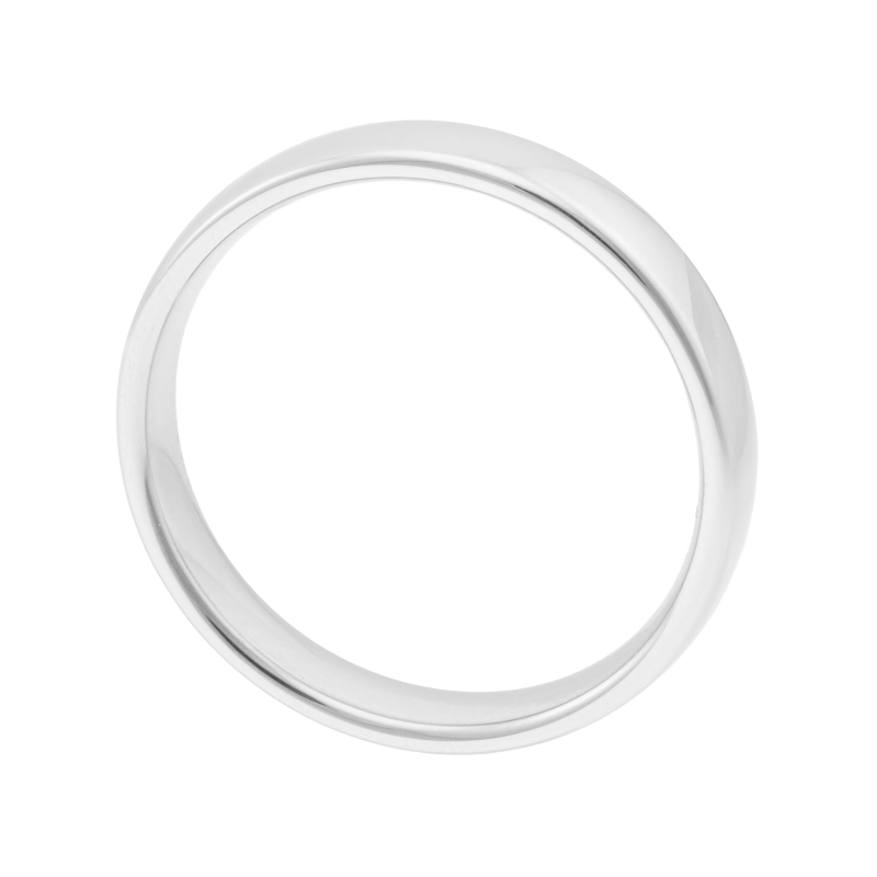 Alliance en or gris bombée confort, 3,5 mm