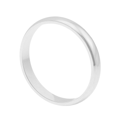 Alliance demi jonc en or gris, 3 mm