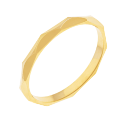 Alliance en or jaune, ciselée 2 mm