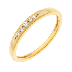 Alliance en or jaune et diamants