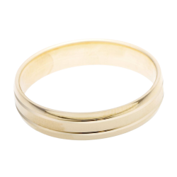 Alliance en or jaune mat et lisse, largeur 4 mm