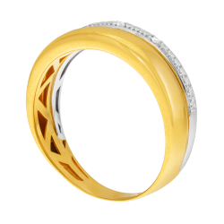 Demi alliance en  2 ors et diamants