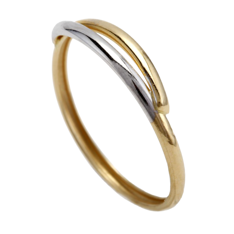 Bague en or jaune et rhodié