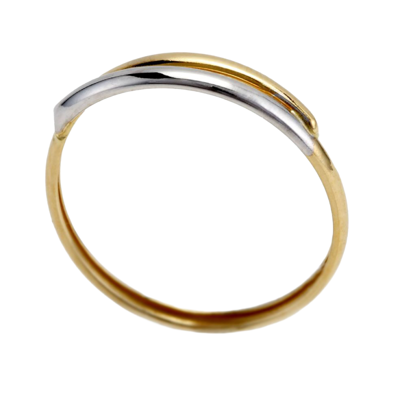 Bague en or jaune et rhodié