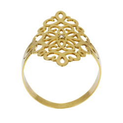 Bague en or jaune ajouré et oxyde de zirconium