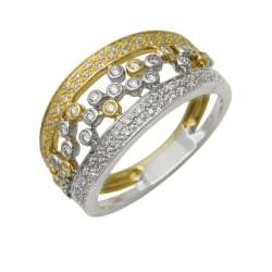 Bague 2 ors, diamants
