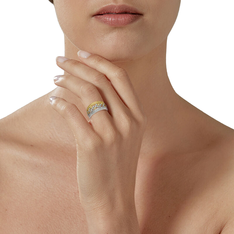 Bague 2 ors, diamants