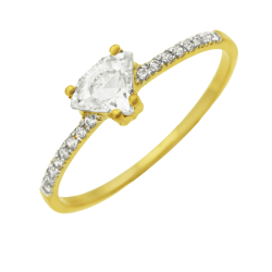 Bague en or jaune et rhodié, oxydes de zirconium