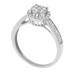 Bague en or gris et diamants