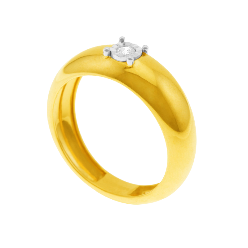 Bague en 2 ors et diamant