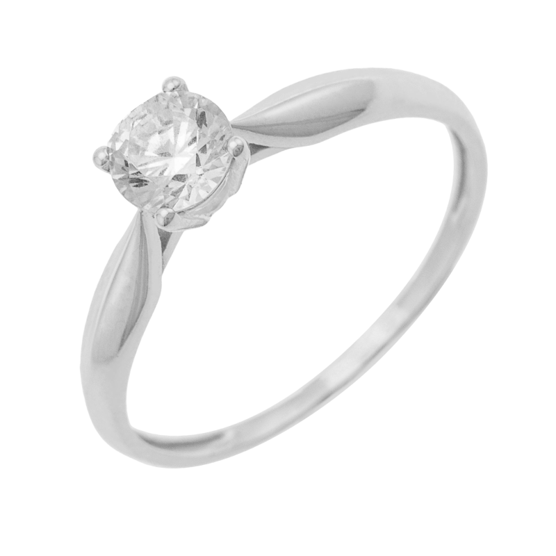 Bague en or gris, oxyde de zirconium