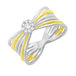 Bague en 2 ors et diamants