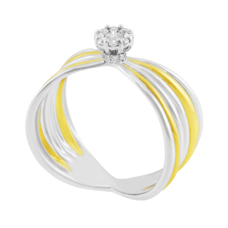 Bague en 2 ors et diamants