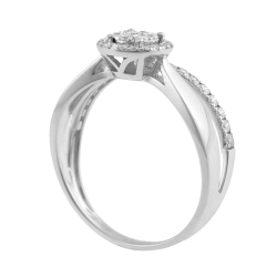 Bague en or gris et diamants
