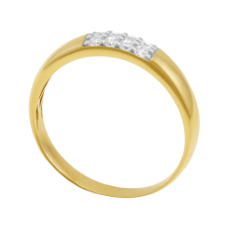 Bague en or jaune et rhodié, oxydes de zirconium