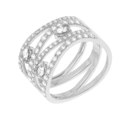 Bague en or gris et diamants