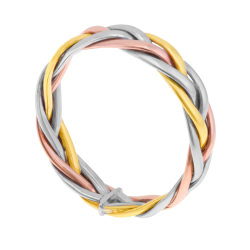 Bague en or jaune et rhodié