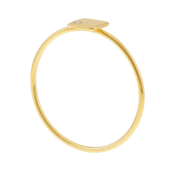 Bague en or jaune et oxyde de zirconium