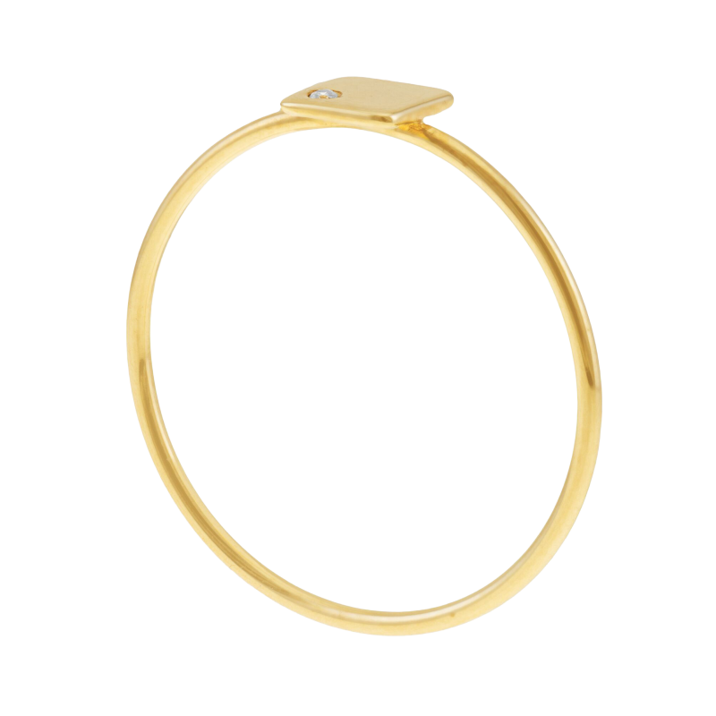 Bague en or jaune et oxyde de zirconium