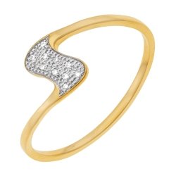 Bague en or jaune et rhodié, diamants