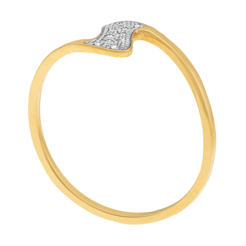 Bague en or jaune et rhodié, diamants