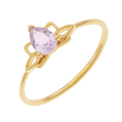 Bague en or jaune, améthyste