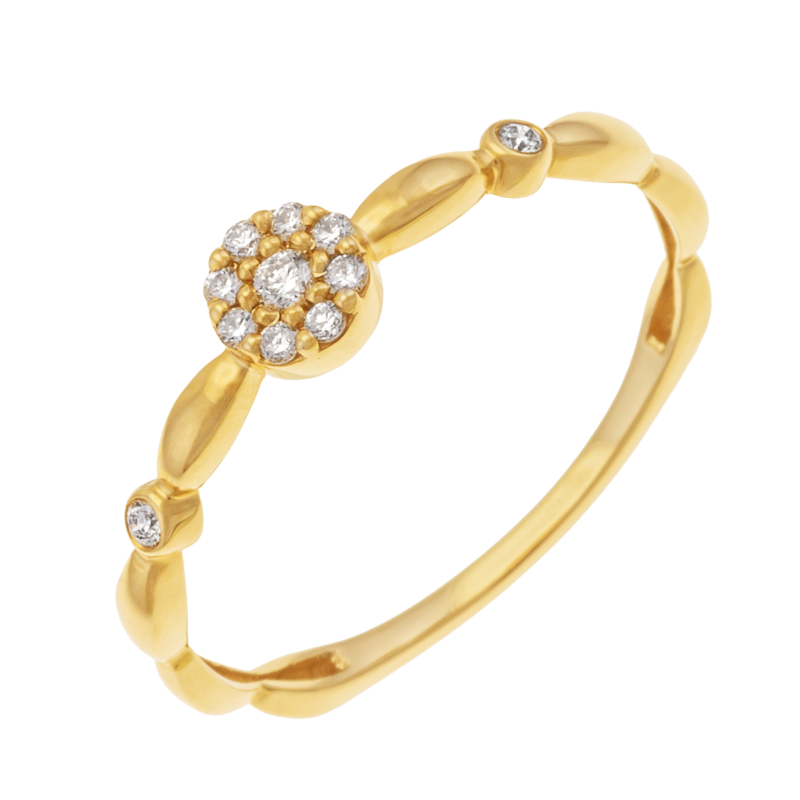 Bague en or jaune et diamants