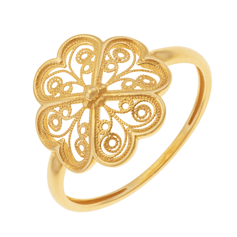 Bague en or jaune, filigrane