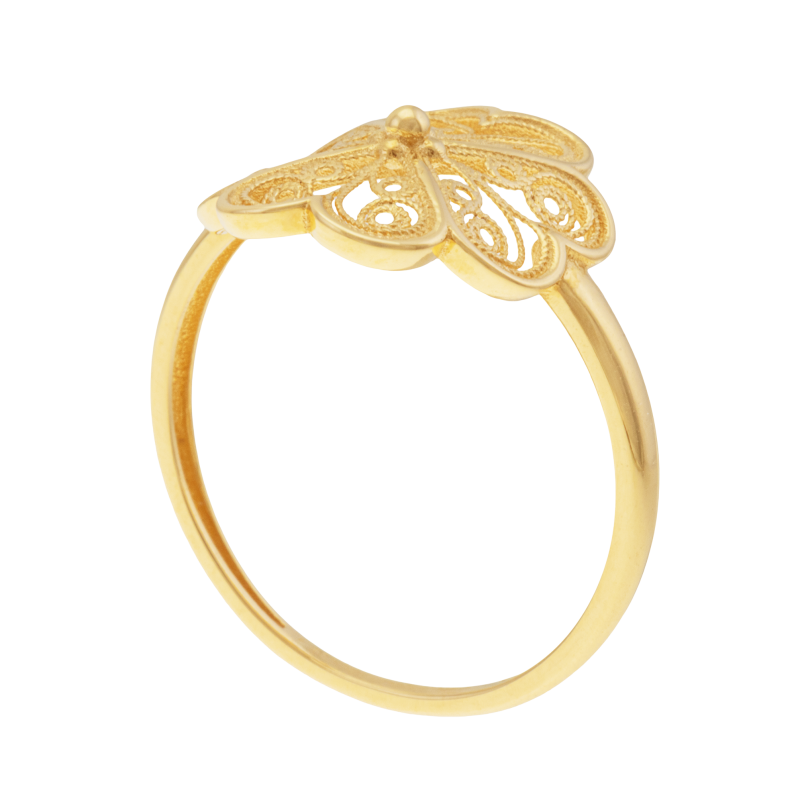 Bague en or jaune, filigrane