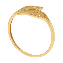 Bague en or jaune, feuille filigrane