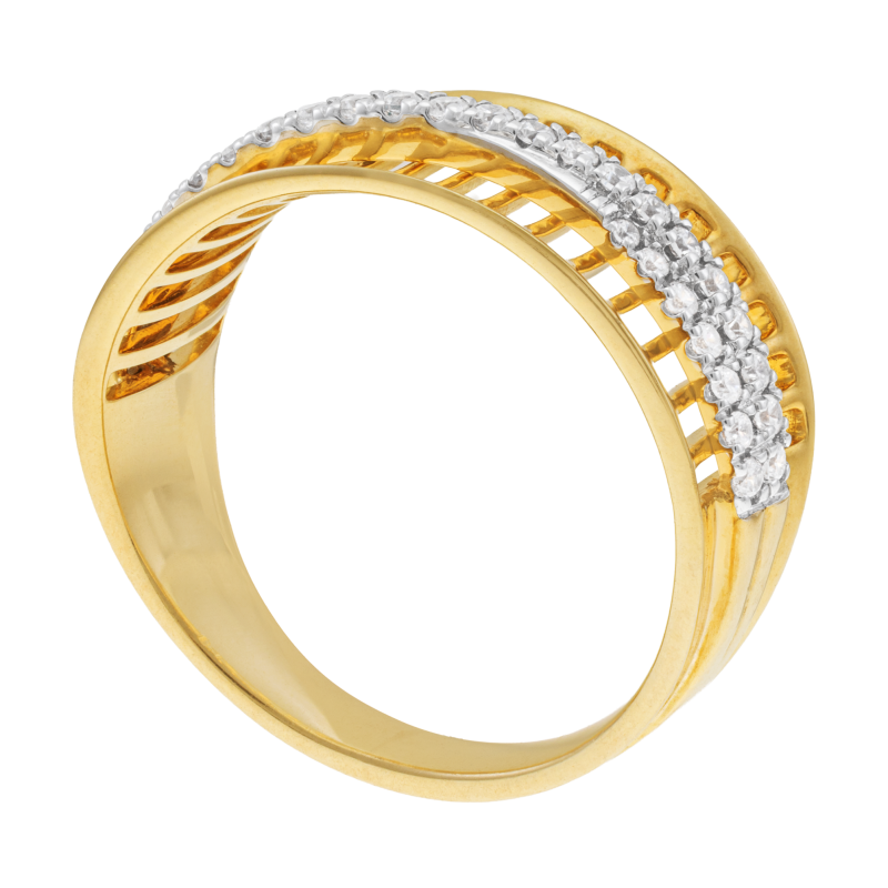 Bague en or jaune et rhodié, diamants