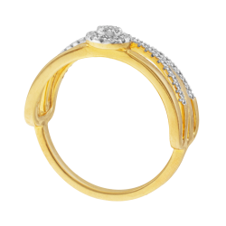 Bague en or jaune et rhodié, diamants