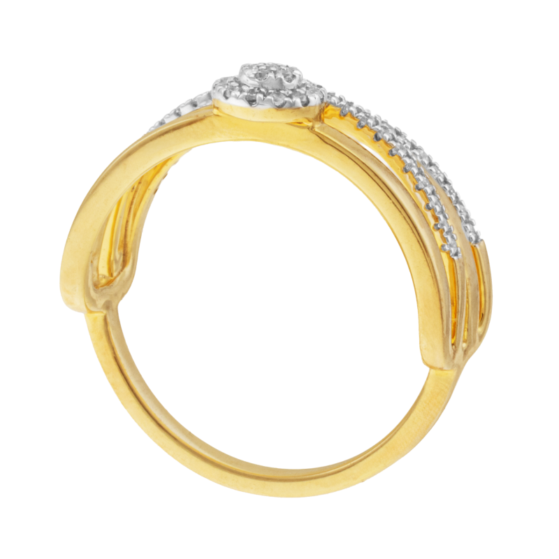 Bague en or jaune et rhodié, diamants